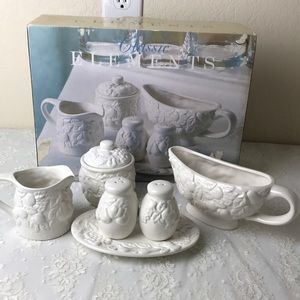 Classic Elements S/6 White Fruit Dinner Accessories Set